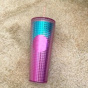 NWT Starbucks pink and blue disco tumbler
